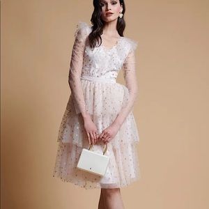 Glitter Star Long Sleeve Tulle Dress